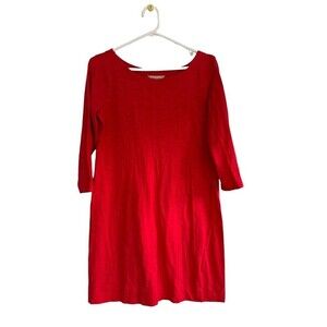 COPY - Banana Republic Women M Cotton Pullover Shift Dress with 3/4 Sleeves Red…